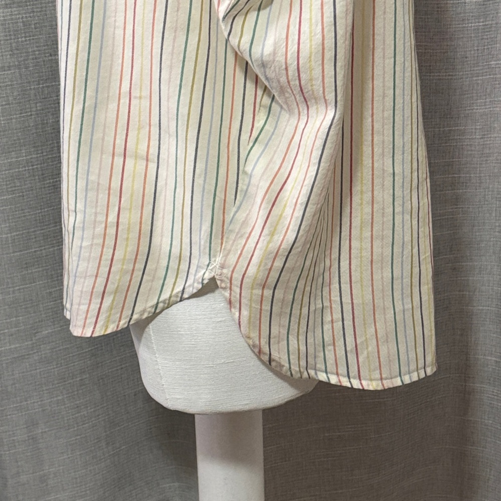 Madewell Central Stripe Popover Shirt-Sz M-Over Sized-Cotton-Multi Color-EUC - Picture 8 of 16
